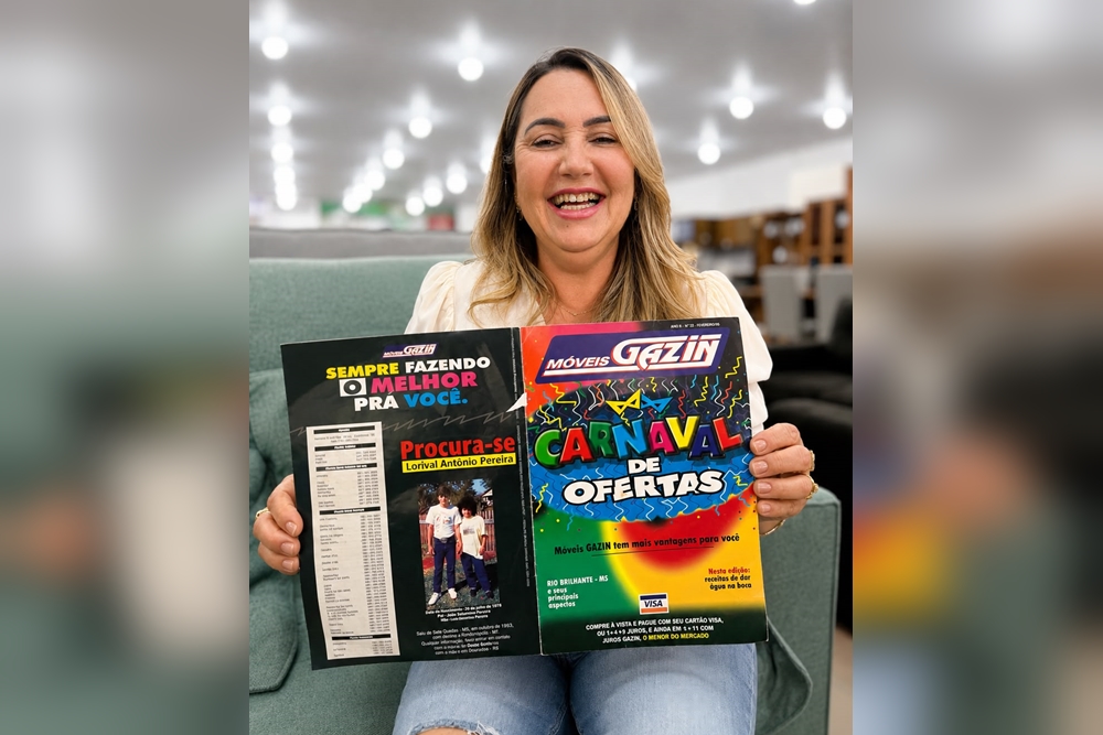 Cliente guarda revista de 1998 e relembra décadas de história com a Gazin